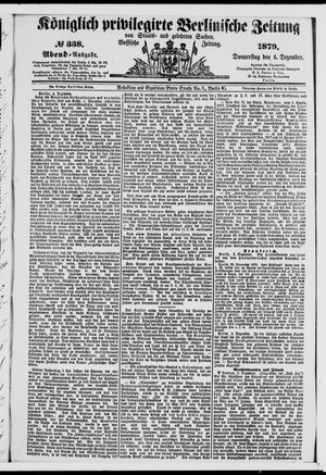 Königlich privilegirte Berlinische Zeitung von Staats- und gelehrten Sachen vom 04.12.1879