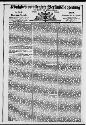 Königlich privilegirte Berlinische Zeitung von Staats- und gelehrten Sachen vom 06.12.1879