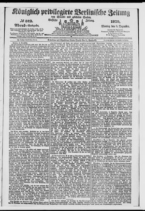 Königlich privilegirte Berlinische Zeitung von Staats- und gelehrten Sachen vom 08.12.1879
