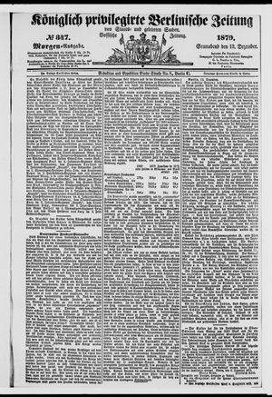 Königlich privilegirte Berlinische Zeitung von Staats- und gelehrten Sachen on Dec 13, 1879