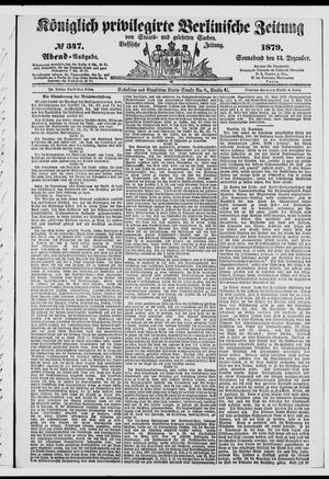 Königlich privilegirte Berlinische Zeitung von Staats- und gelehrten Sachen on Dec 13, 1879