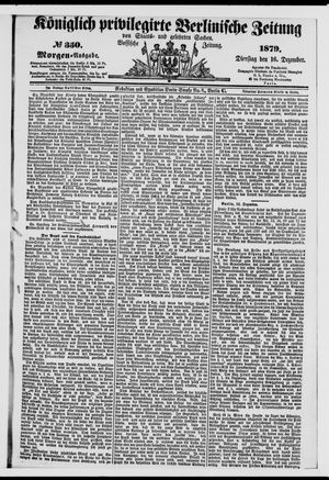Königlich privilegirte Berlinische Zeitung von Staats- und gelehrten Sachen vom 16.12.1879