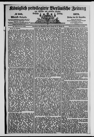 Königlich privilegirte Berlinische Zeitung von Staats- und gelehrten Sachen vom 19.12.1879