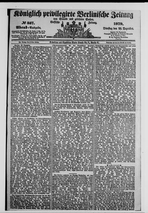 Königlich privilegirte Berlinische Zeitung von Staats- und gelehrten Sachen vom 23.12.1879