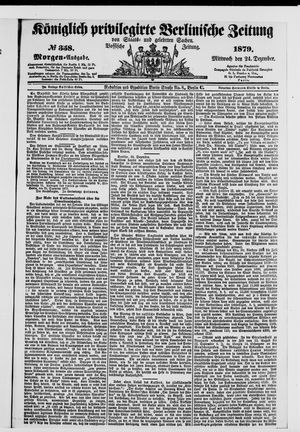 Königlich privilegirte Berlinische Zeitung von Staats- und gelehrten Sachen vom 24.12.1879