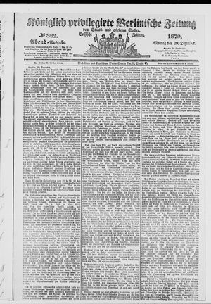 Königlich privilegirte Berlinische Zeitung von Staats- und gelehrten Sachen on Dec 29, 1879