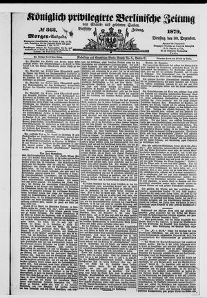 Königlich privilegirte Berlinische Zeitung von Staats- und gelehrten Sachen vom 30.12.1879