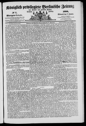 Königlich privilegirte Berlinische Zeitung von Staats- und gelehrten Sachen vom 07.01.1880