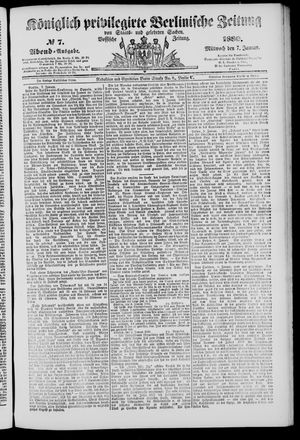 Königlich privilegirte Berlinische Zeitung von Staats- und gelehrten Sachen vom 07.01.1880