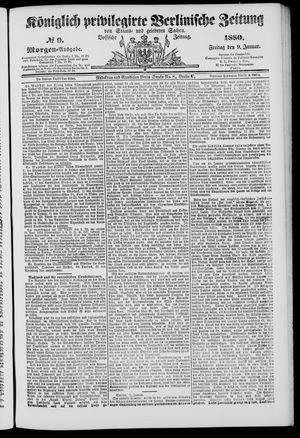 Königlich privilegirte Berlinische Zeitung von Staats- und gelehrten Sachen on Jan 9, 1880