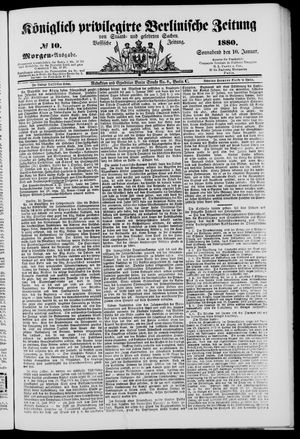 Königlich privilegirte Berlinische Zeitung von Staats- und gelehrten Sachen vom 10.01.1880