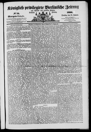 Königlich privilegirte Berlinische Zeitung von Staats- und gelehrten Sachen vom 13.01.1880