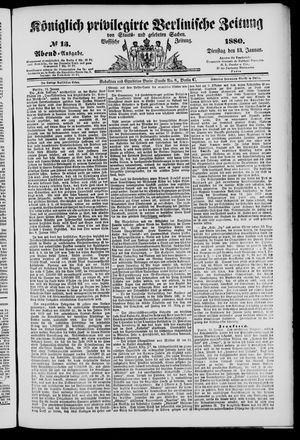 Königlich privilegirte Berlinische Zeitung von Staats- und gelehrten Sachen vom 13.01.1880