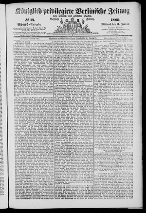 Königlich privilegirte Berlinische Zeitung von Staats- und gelehrten Sachen vom 14.01.1880