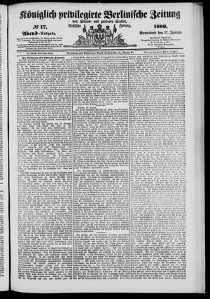 Königlich privilegirte Berlinische Zeitung von Staats- und gelehrten Sachen vom 17.01.1880