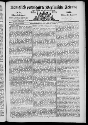 Königlich privilegirte Berlinische Zeitung von Staats- und gelehrten Sachen vom 21.01.1880