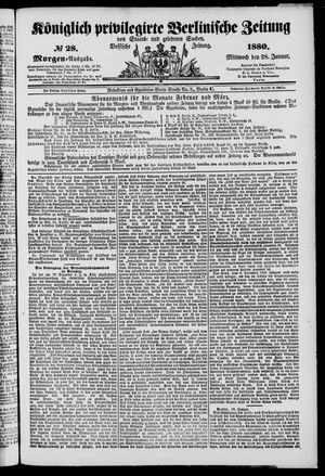 Königlich privilegirte Berlinische Zeitung von Staats- und gelehrten Sachen vom 28.01.1880