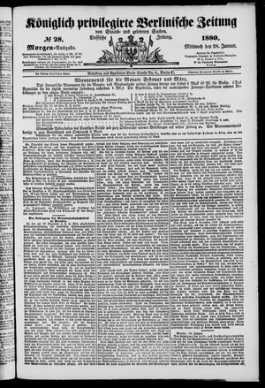 Königlich privilegirte Berlinische Zeitung von Staats- und gelehrten Sachen vom 28.01.1880