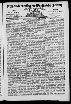 Königlich privilegirte Berlinische Zeitung von Staats- und gelehrten Sachen vom 31.01.1880