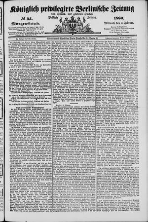 Königlich privilegirte Berlinische Zeitung von Staats- und gelehrten Sachen vom 04.02.1880