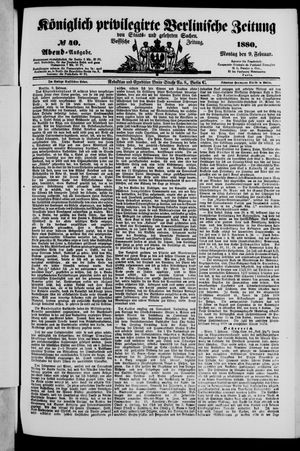Königlich privilegirte Berlinische Zeitung von Staats- und gelehrten Sachen on Feb 9, 1880
