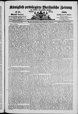 Königlich privilegirte Berlinische Zeitung von Staats- und gelehrten Sachen vom 10.02.1880