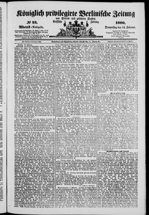 Königlich privilegirte Berlinische Zeitung von Staats- und gelehrten Sachen on Feb 12, 1880