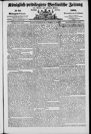 Königlich privilegirte Berlinische Zeitung von Staats- und gelehrten Sachen vom 14.02.1880