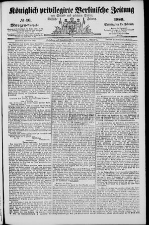 Königlich privilegirte Berlinische Zeitung von Staats- und gelehrten Sachen vom 15.02.1880