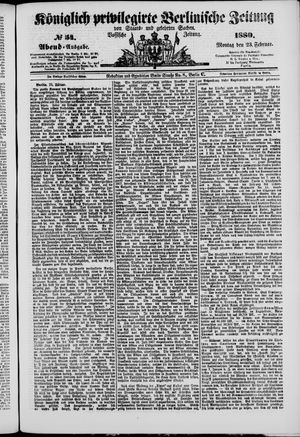Königlich privilegirte Berlinische Zeitung von Staats- und gelehrten Sachen vom 23.02.1880