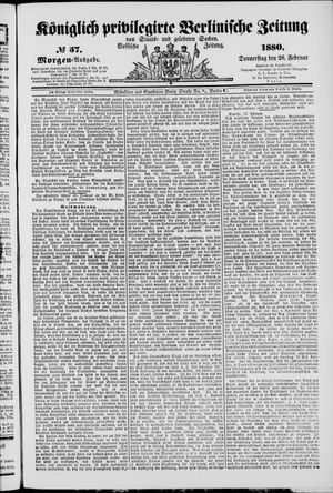 Königlich privilegirte Berlinische Zeitung von Staats- und gelehrten Sachen vom 26.02.1880