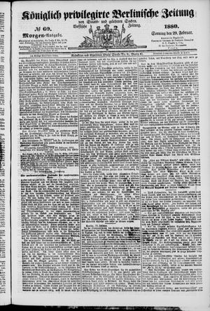 Königlich privilegirte Berlinische Zeitung von Staats- und gelehrten Sachen vom 29.02.1880
