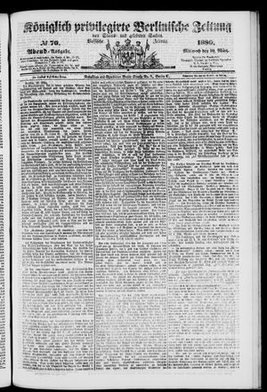 Königlich privilegirte Berlinische Zeitung von Staats- und gelehrten Sachen vom 10.03.1880