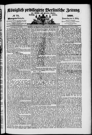 Königlich privilegirte Berlinische Zeitung von Staats- und gelehrten Sachen vom 11.03.1880