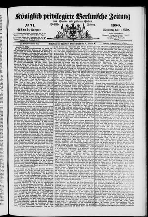 Königlich privilegirte Berlinische Zeitung von Staats- und gelehrten Sachen vom 11.03.1880