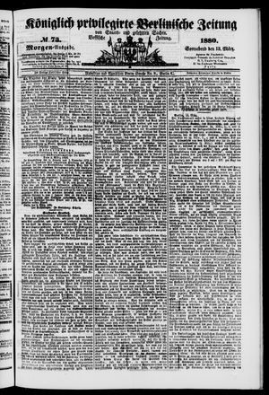 Königlich privilegirte Berlinische Zeitung von Staats- und gelehrten Sachen vom 13.03.1880