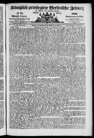 Königlich privilegirte Berlinische Zeitung von Staats- und gelehrten Sachen vom 13.03.1880