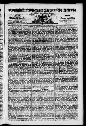 Königlich privilegirte Berlinische Zeitung von Staats- und gelehrten Sachen on Mar 14, 1880