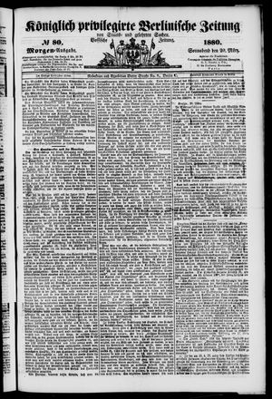 Königlich privilegirte Berlinische Zeitung von Staats- und gelehrten Sachen vom 20.03.1880