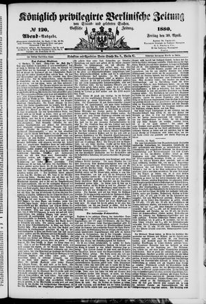 Königlich privilegirte Berlinische Zeitung von Staats- und gelehrten Sachen vom 30.04.1880