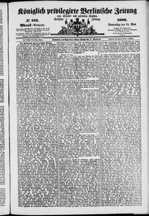 Königlich privilegirte Berlinische Zeitung von Staats- und gelehrten Sachen on May 13, 1880