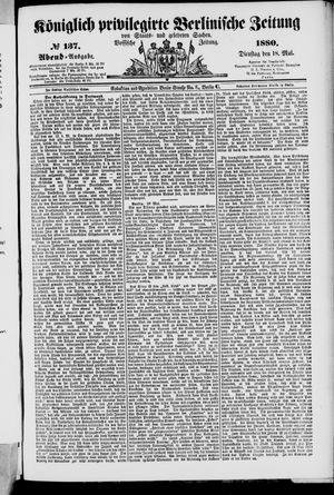 Königlich privilegirte Berlinische Zeitung von Staats- und gelehrten Sachen on May 18, 1880