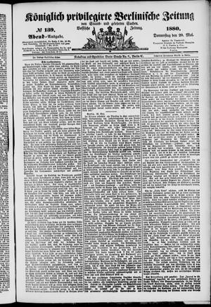 Königlich privilegirte Berlinische Zeitung von Staats- und gelehrten Sachen vom 20.05.1880