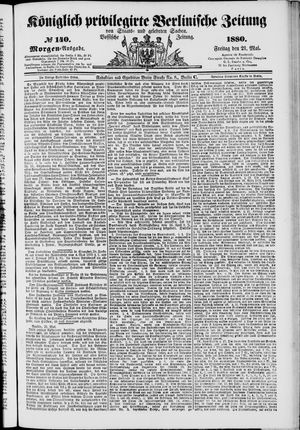 Königlich privilegirte Berlinische Zeitung von Staats- und gelehrten Sachen vom 21.05.1880