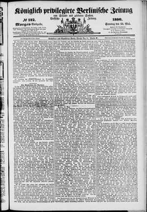 Königlich privilegirte Berlinische Zeitung von Staats- und gelehrten Sachen on May 23, 1880
