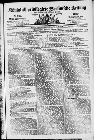Königlich privilegirte Berlinische Zeitung von Staats- und gelehrten Sachen on May 28, 1880