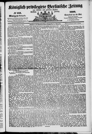 Königlich privilegirte Berlinische Zeitung von Staats- und gelehrten Sachen vom 29.05.1880