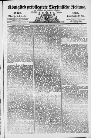 Königlich privilegirte Berlinische Zeitung von Staats- und gelehrten Sachen vom 10.06.1880