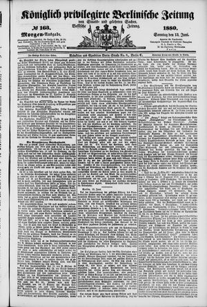 Königlich privilegirte Berlinische Zeitung von Staats- und gelehrten Sachen vom 13.06.1880