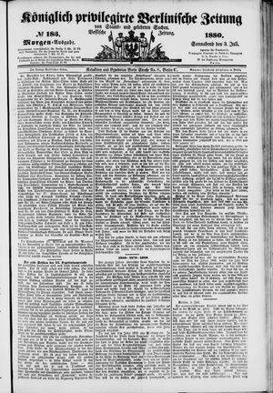 Königlich privilegirte Berlinische Zeitung von Staats- und gelehrten Sachen vom 03.07.1880